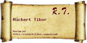 Rückert Tibor névjegykártya